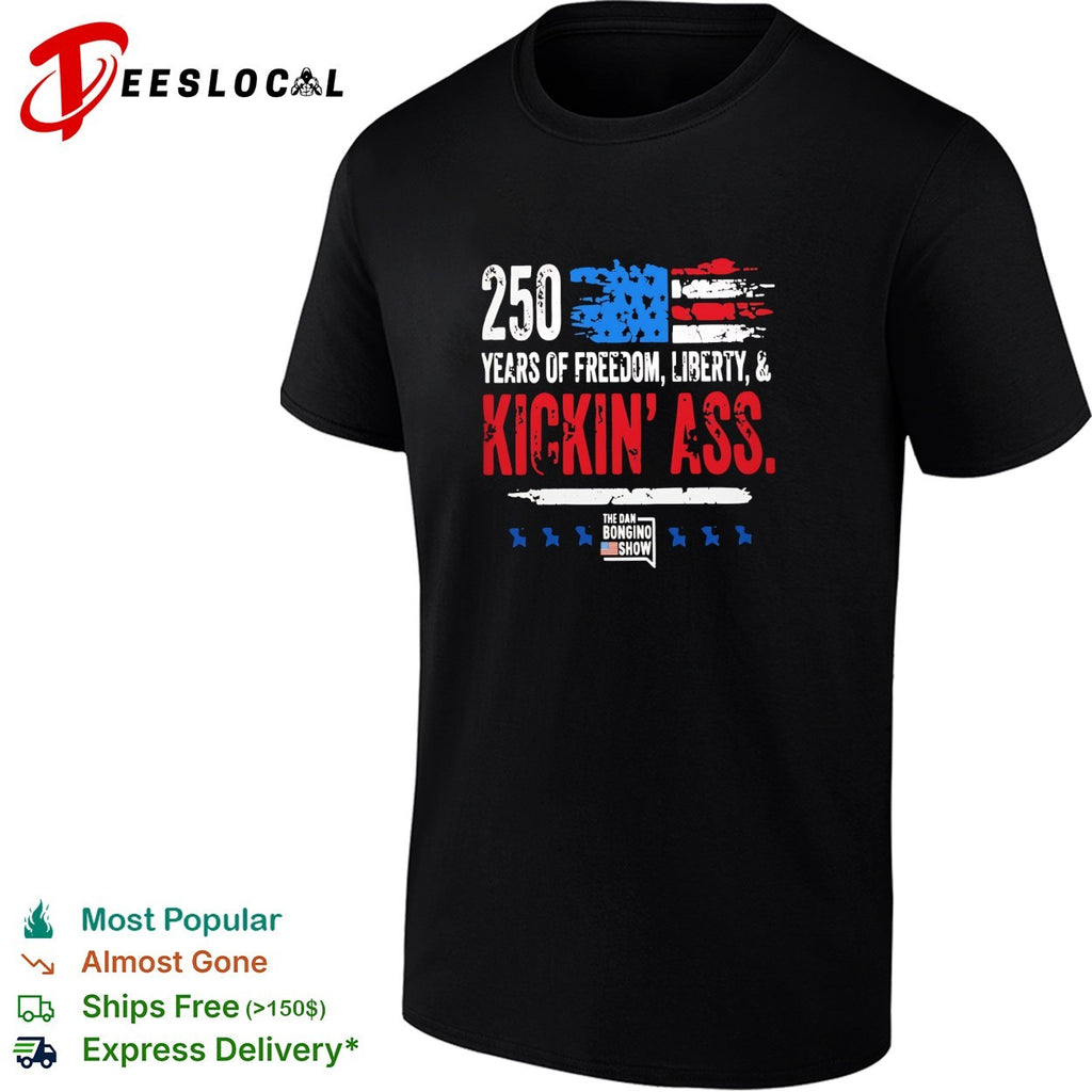 USA 250 years freedom liberty patriotic bold slogan shirt