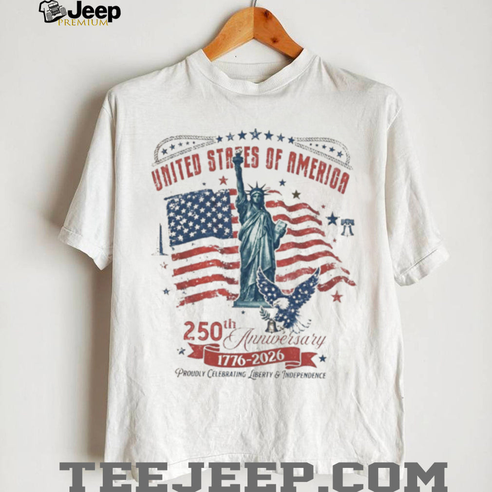 USA 250th Anniversary Statue Of Liberty Patriotic American Flag Shirt
