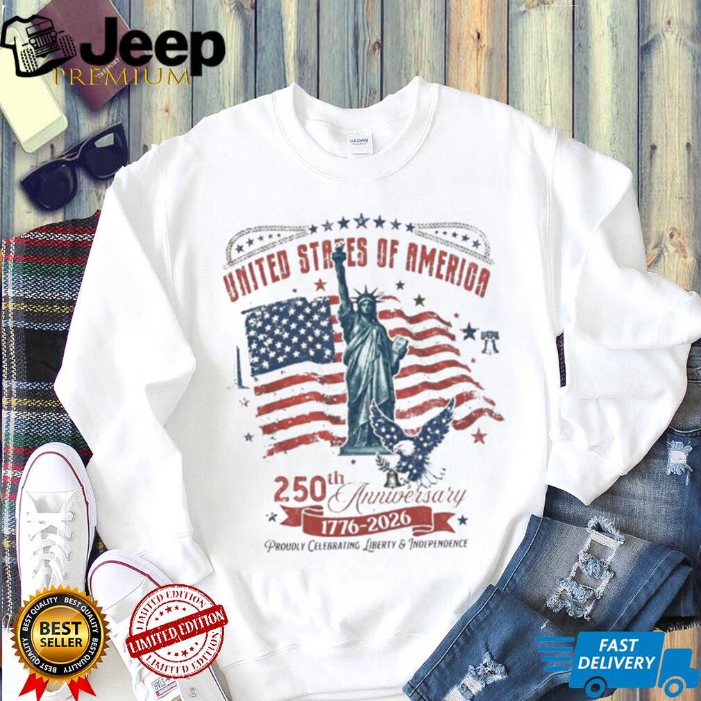 USA 250th Anniversary Statue Of Liberty Patriotic American Flag Shirt