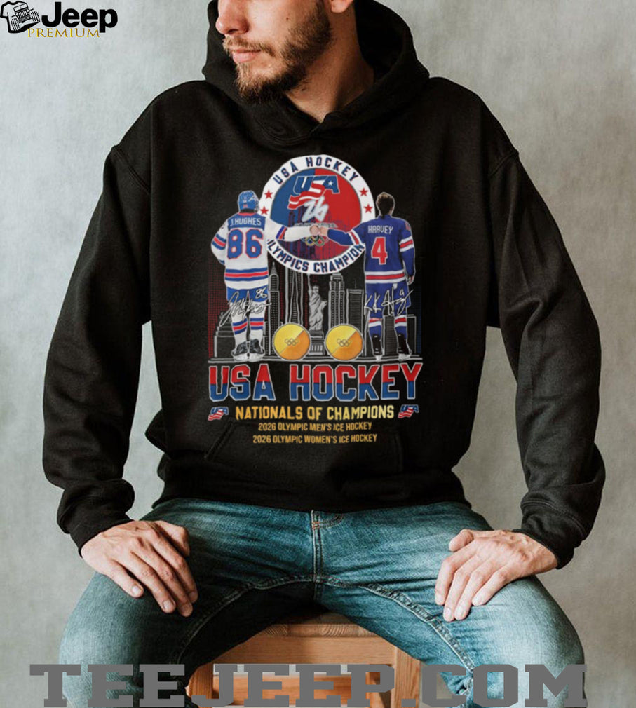 USA Hockey 2026 Olympic Nationals of Champions Hughes & Harvey T Shirt