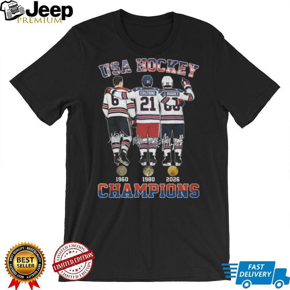 USA Hockey Champions 1960 1980 2026 Gold Medal Signature Players Shirt