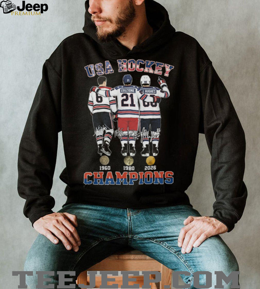 USA Hockey Champions 1960 1980 2026 Gold Medal Signature Players Shirt