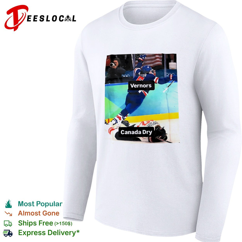 USA Keller Canada Thompson ginger ale meme hockey tackle Vernors Canada Dry shirt