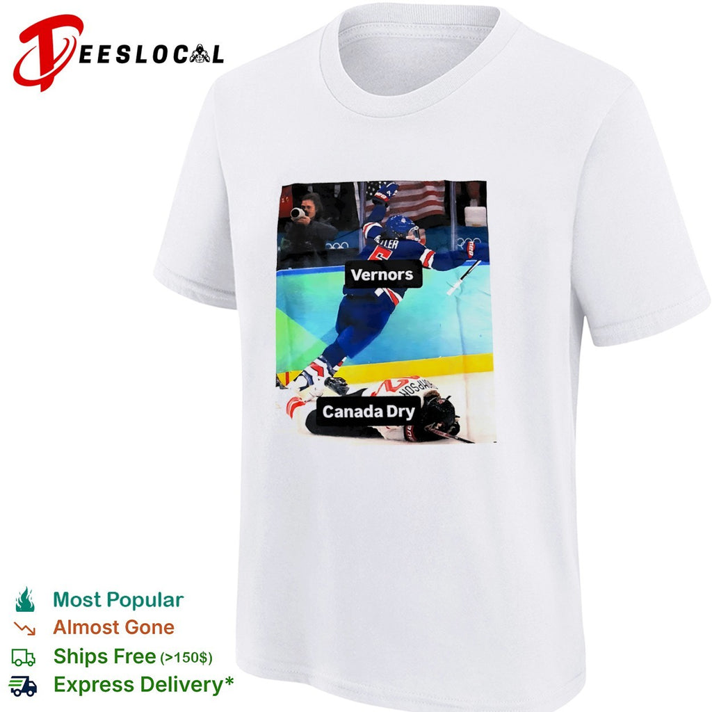 USA Keller Canada Thompson ginger ale meme hockey tackle Vernors Canada Dry shirt