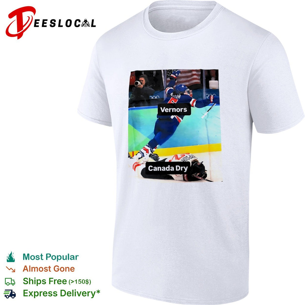 USA Keller Canada Thompson ginger ale meme hockey tackle Vernors Canada Dry shirt