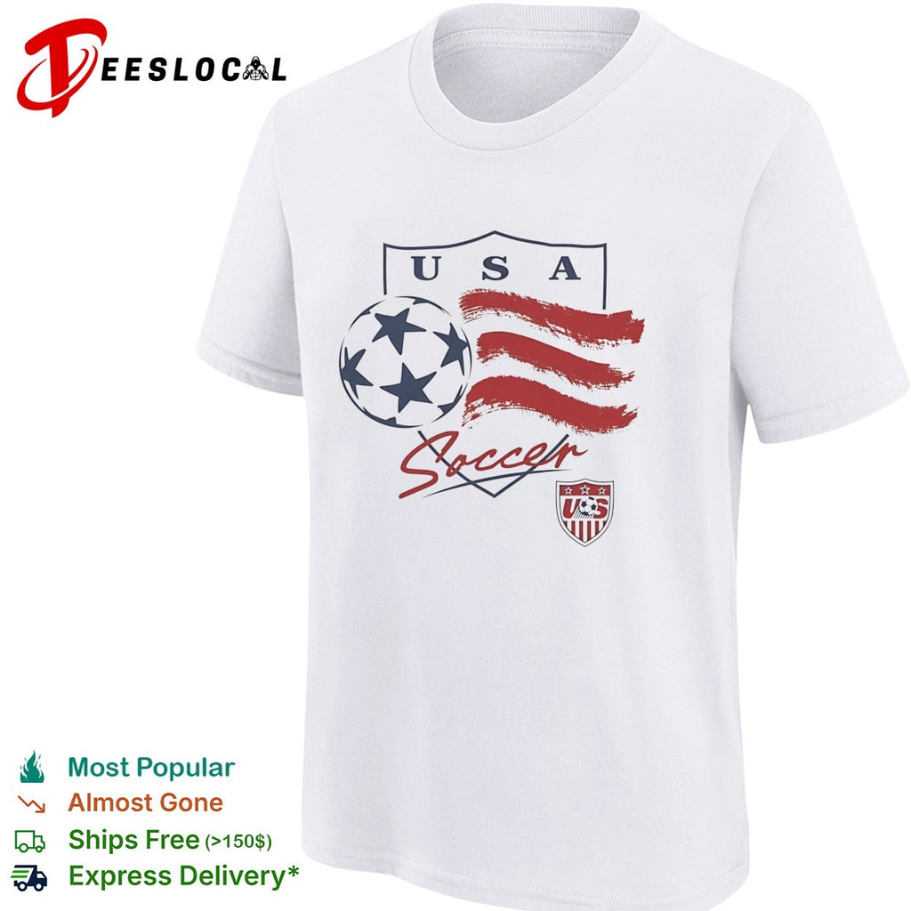 USA Soccer Star Ball and Brush Stroke Shield Logo National Team United States shirt