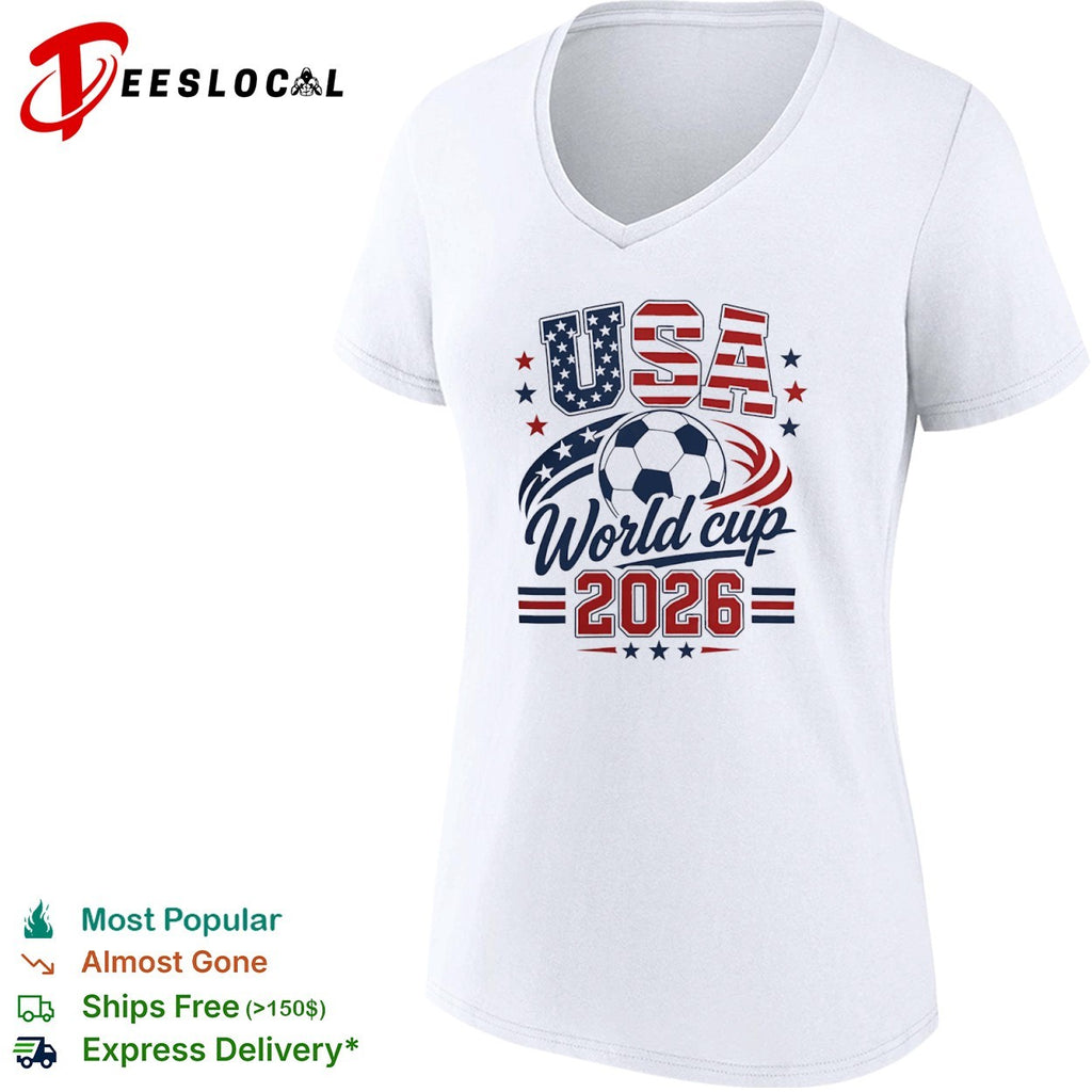 USA World cup 2026 soccer ball and national flag shirt
