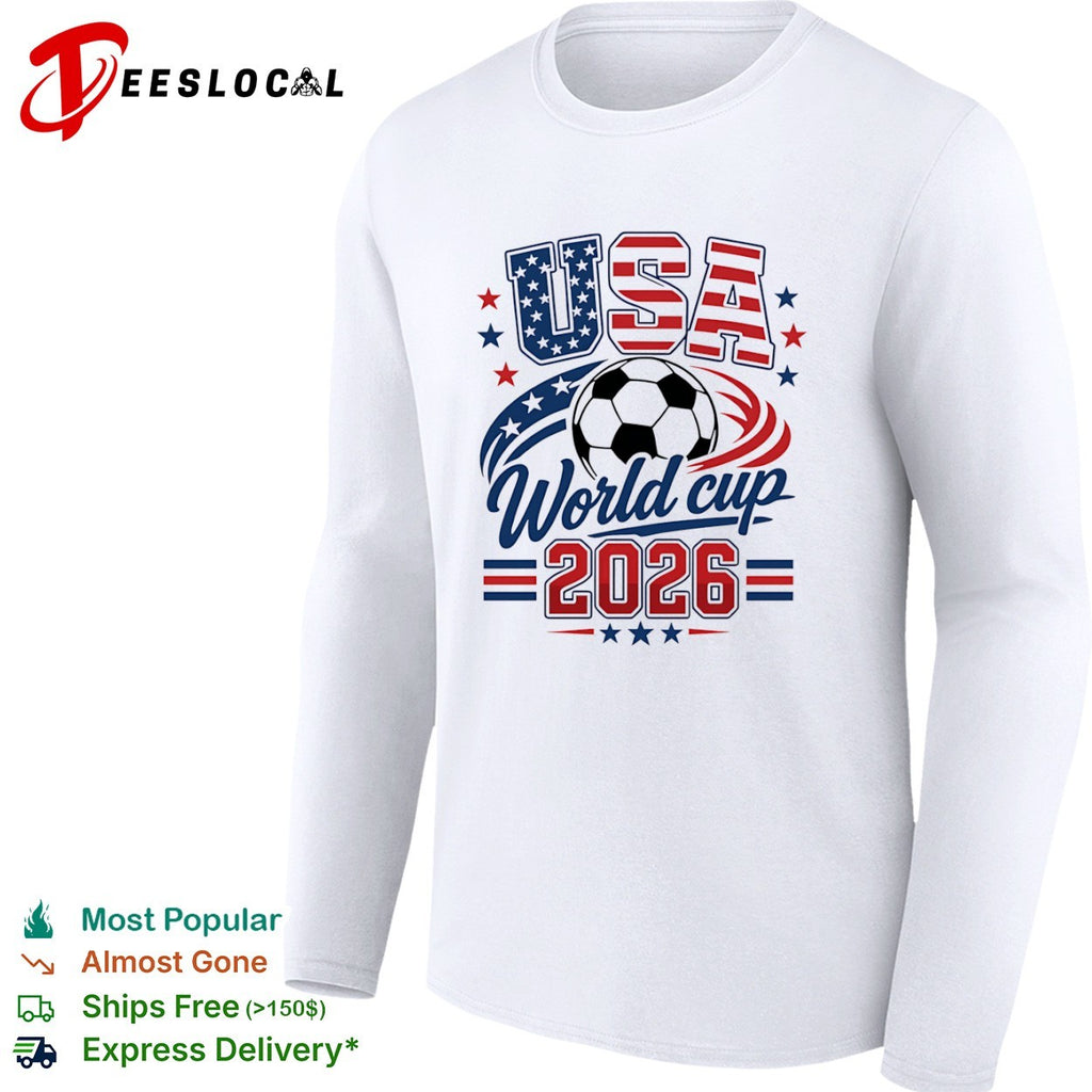 USA World cup 2026 soccer championship patriotic American flag football shirt