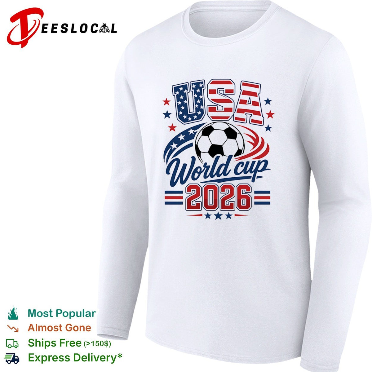 USA World cup 2026 soccer championship patriotic American flag football shirt