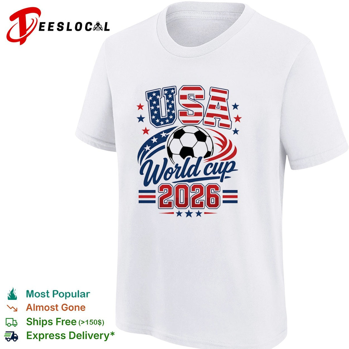 USA World cup 2026 soccer championship patriotic American flag football shirt