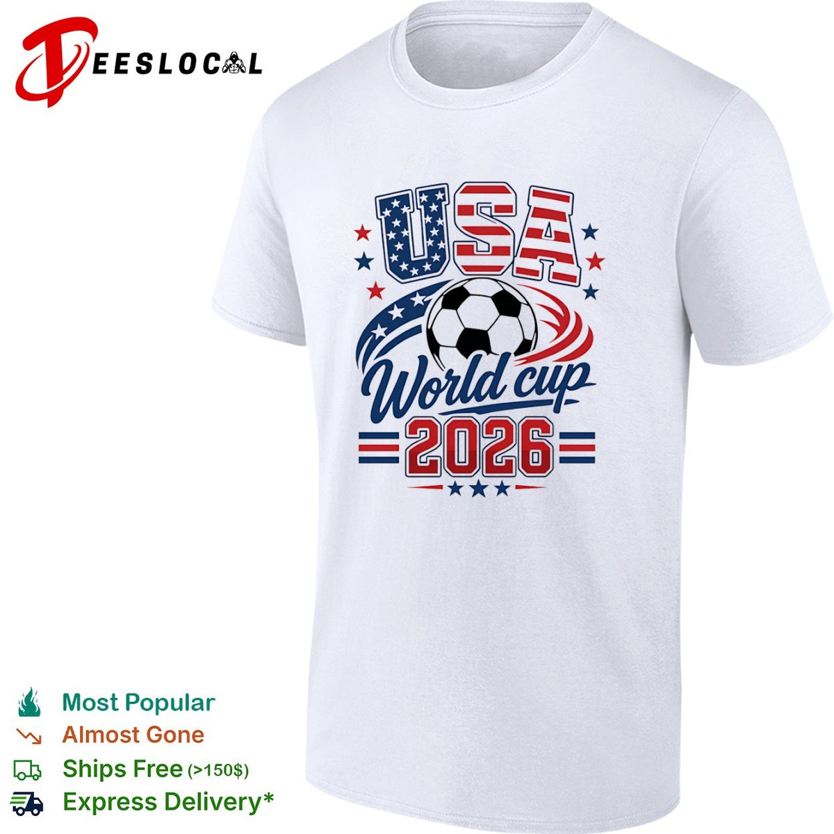 USA World cup 2026 soccer championship patriotic American flag football shirt