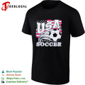 USA soccer ball flag stars patriotic blue shirt