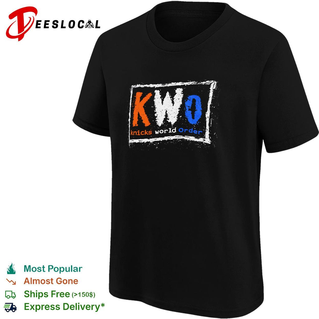 KWO Knicks World Order chalkboard lettering graphic shirt