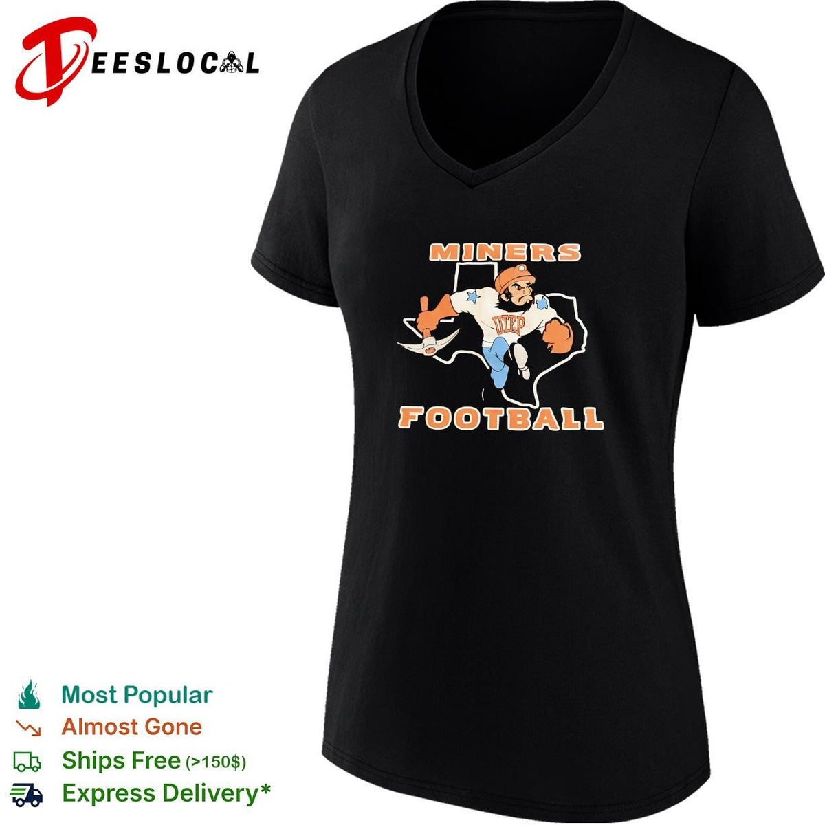 UTEP Miners football Texas mascot vintage dark shirt