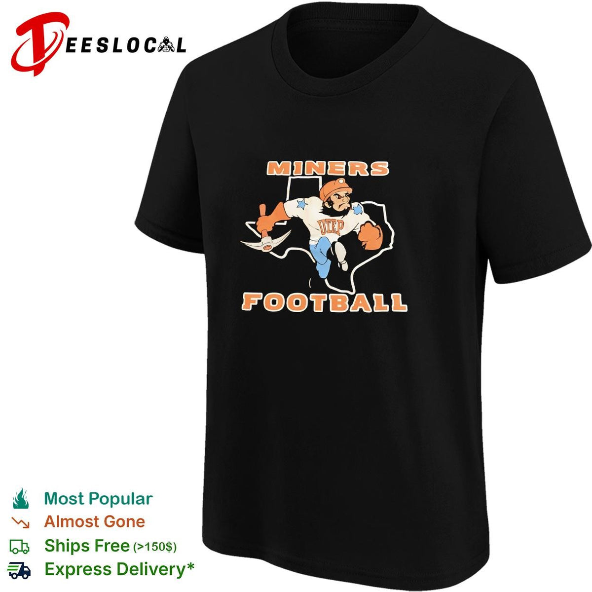 UTEP Miners football Texas mascot vintage dark shirt
