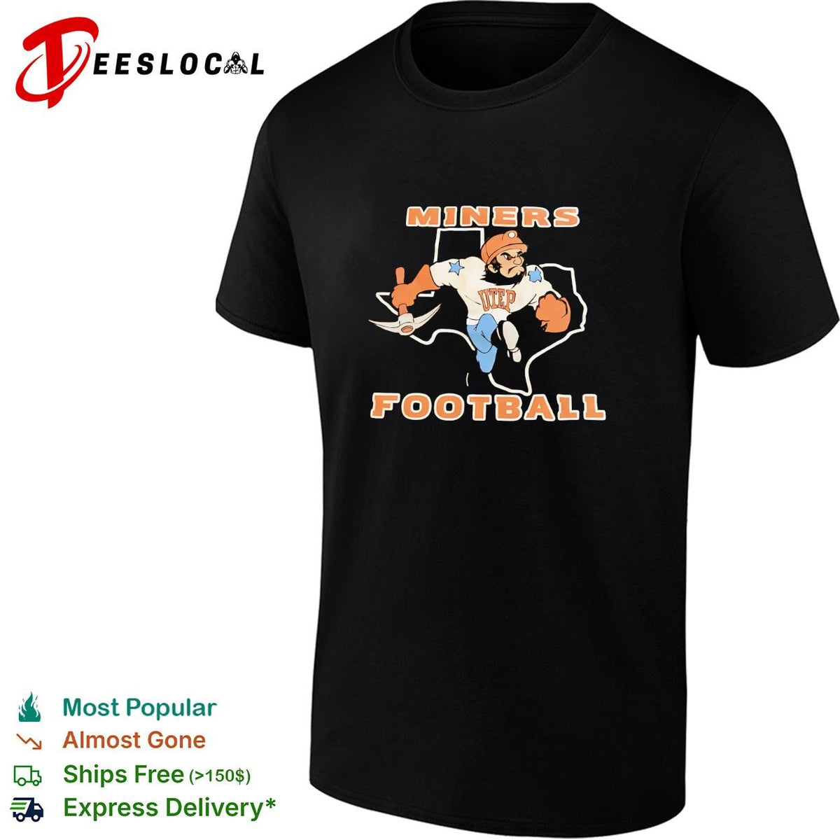 UTEP Miners football Texas mascot vintage dark shirt