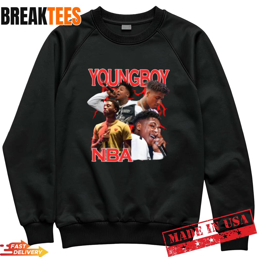 Exclusive NBA YoungBoy Vintage Photo Collage T-Shirt – 90s Bootleg Rap Tee