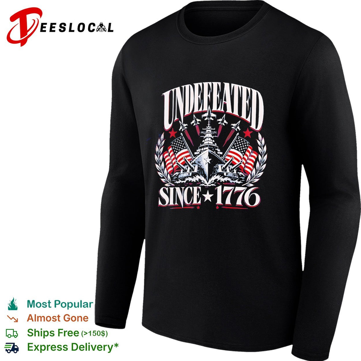 Undefeated Since 1776 American Flag shirt