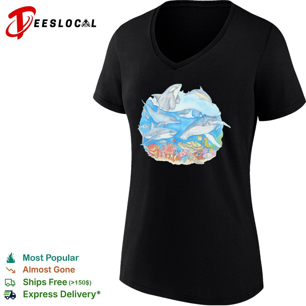 Underwater Marine Life Wildlife Ocean Whale Shark Octopus Sea Turtle shirt