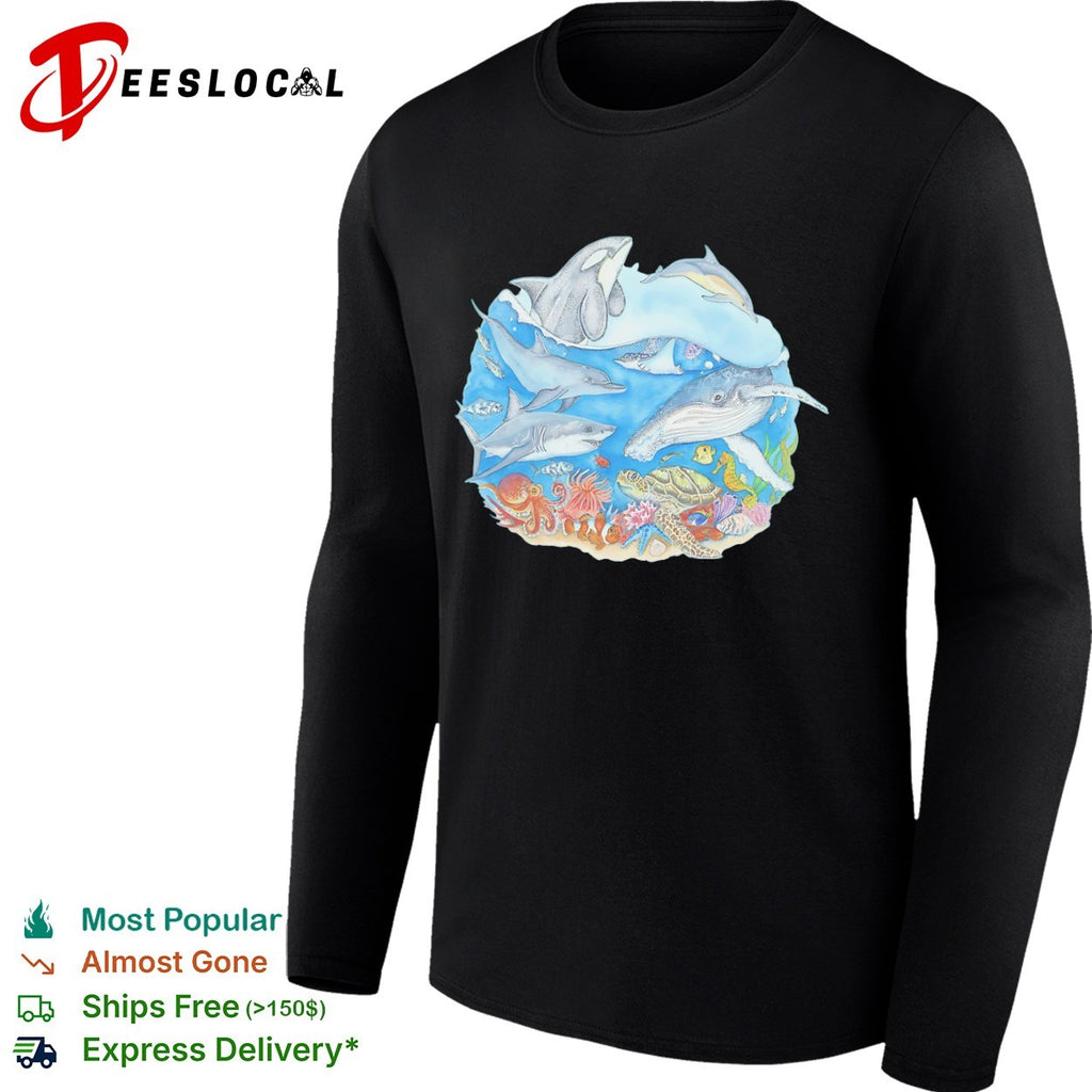 Underwater Marine Life Wildlife Ocean Whale Shark Octopus Sea Turtle shirt