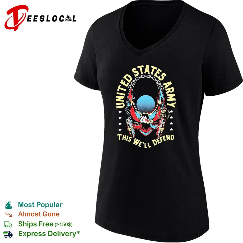 United States Army this well defend eagle est 1775 bold dark shirt