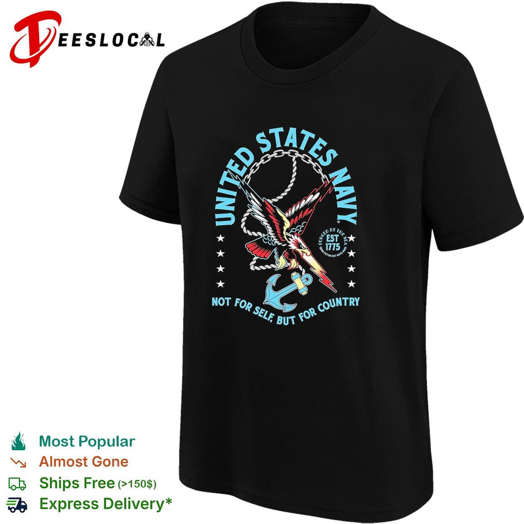 United States Navy not for self but for country eagle anchor est 1775 shirt