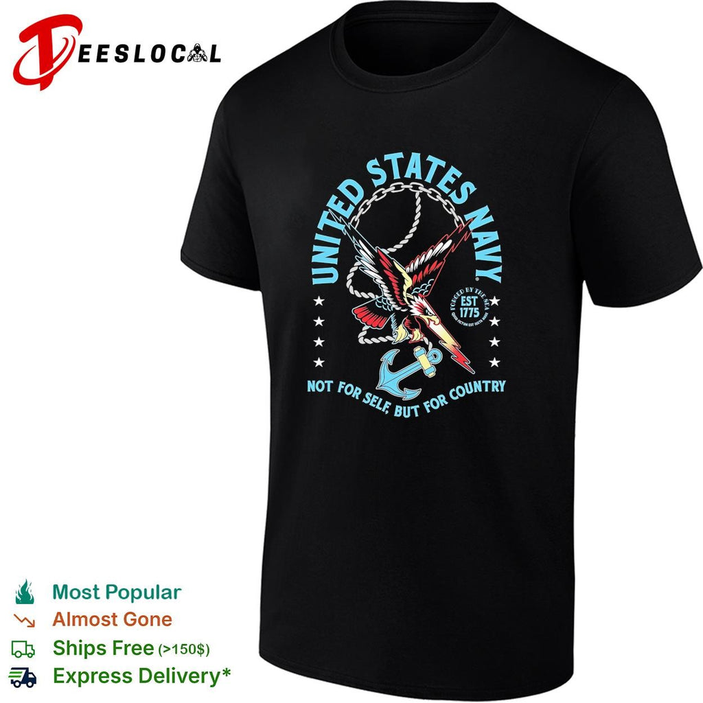 United States Navy not for self but for country eagle anchor est 1775 shirt