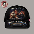 United States Of America USA 250 Anniversary 1776 2026 American Flag Semiquincentennial Vintage Cap Hat Snapback
