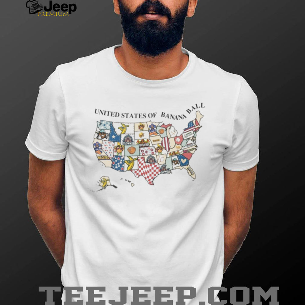 United States Of Banana Ball Team Mascot US Map Graphic T Shirt