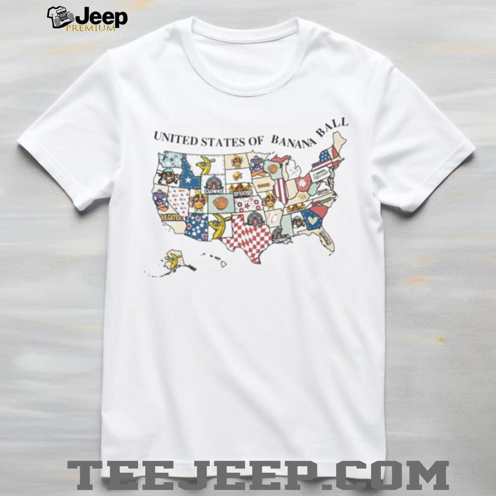 United States Of Banana Ball Team Mascot US Map Graphic T Shirt