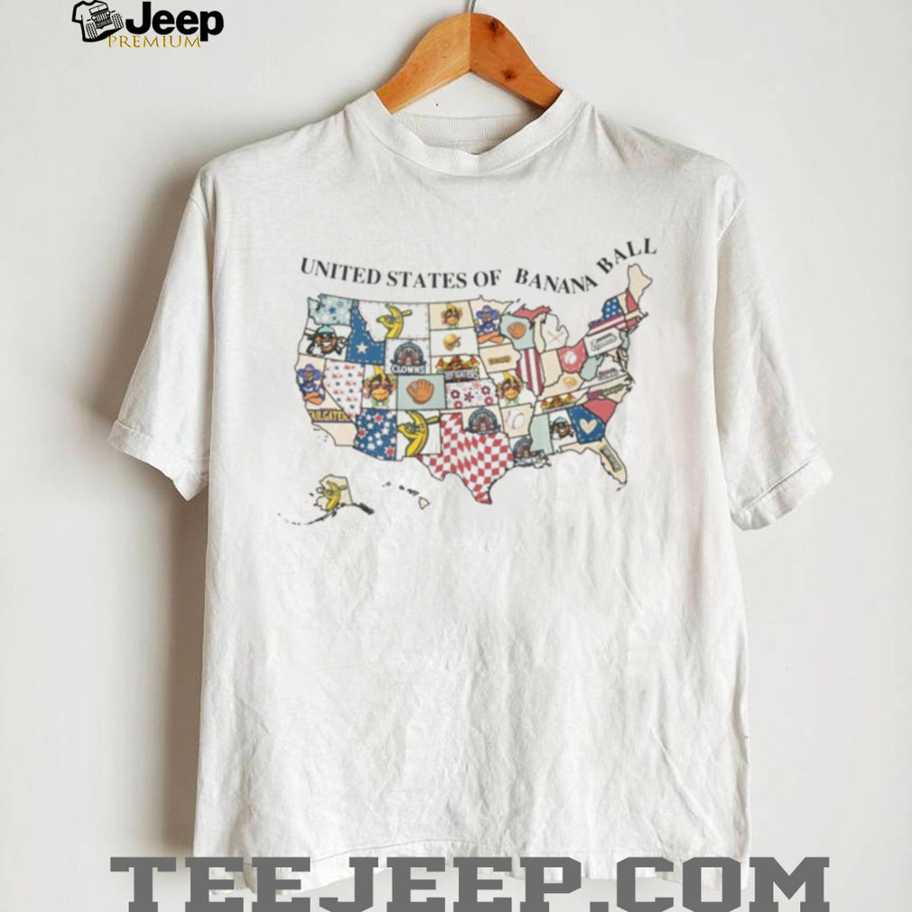 United States Of Banana Ball Team Mascot US Map Graphic T Shirt