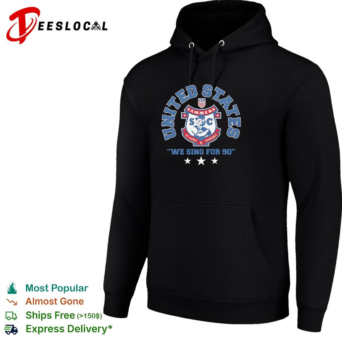 United States Sammers we sing for 90 soccer fan graphic shirt