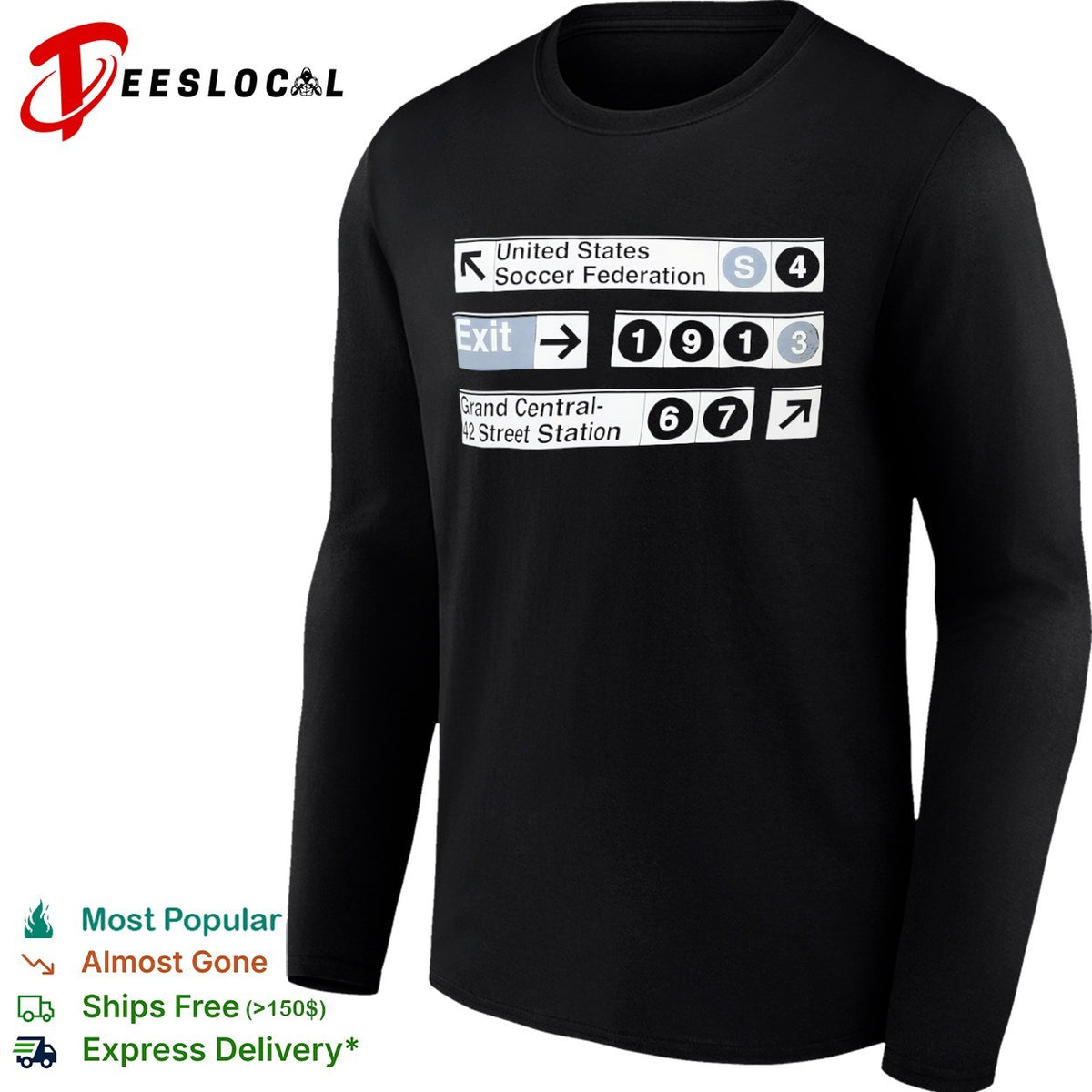 United States Soccer Federation 1913 Grand Central 42 Street Station subway shirt