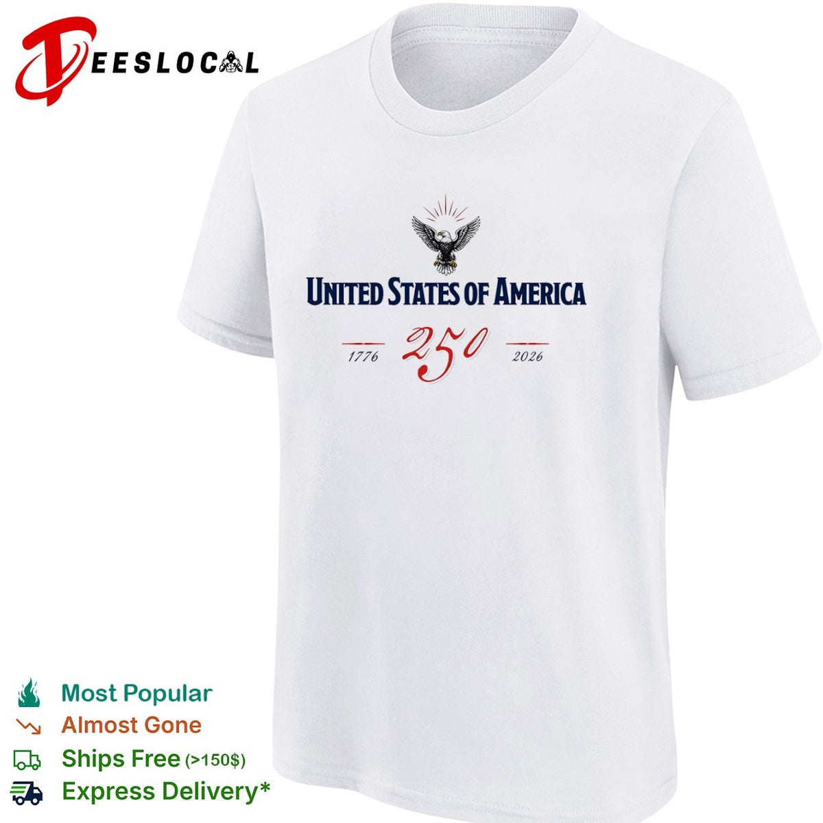 United States of America 250 1776 2026 Eagle Logo Anniversary Commemorative shirt