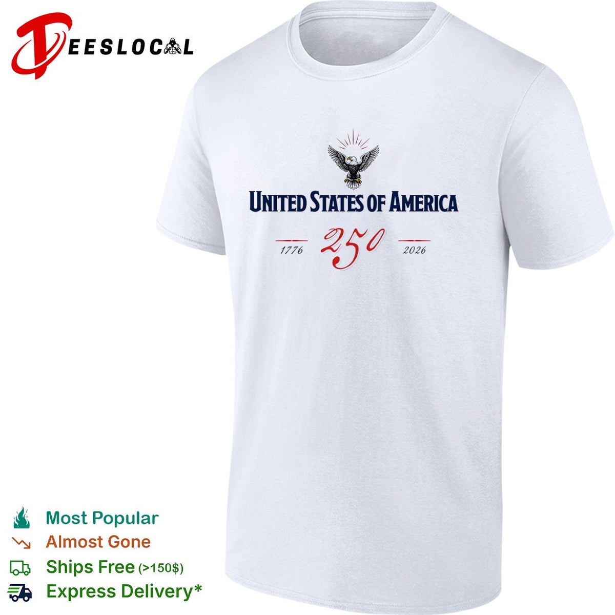 United States of America 250 1776 2026 Eagle Logo Anniversary Commemorative shirt