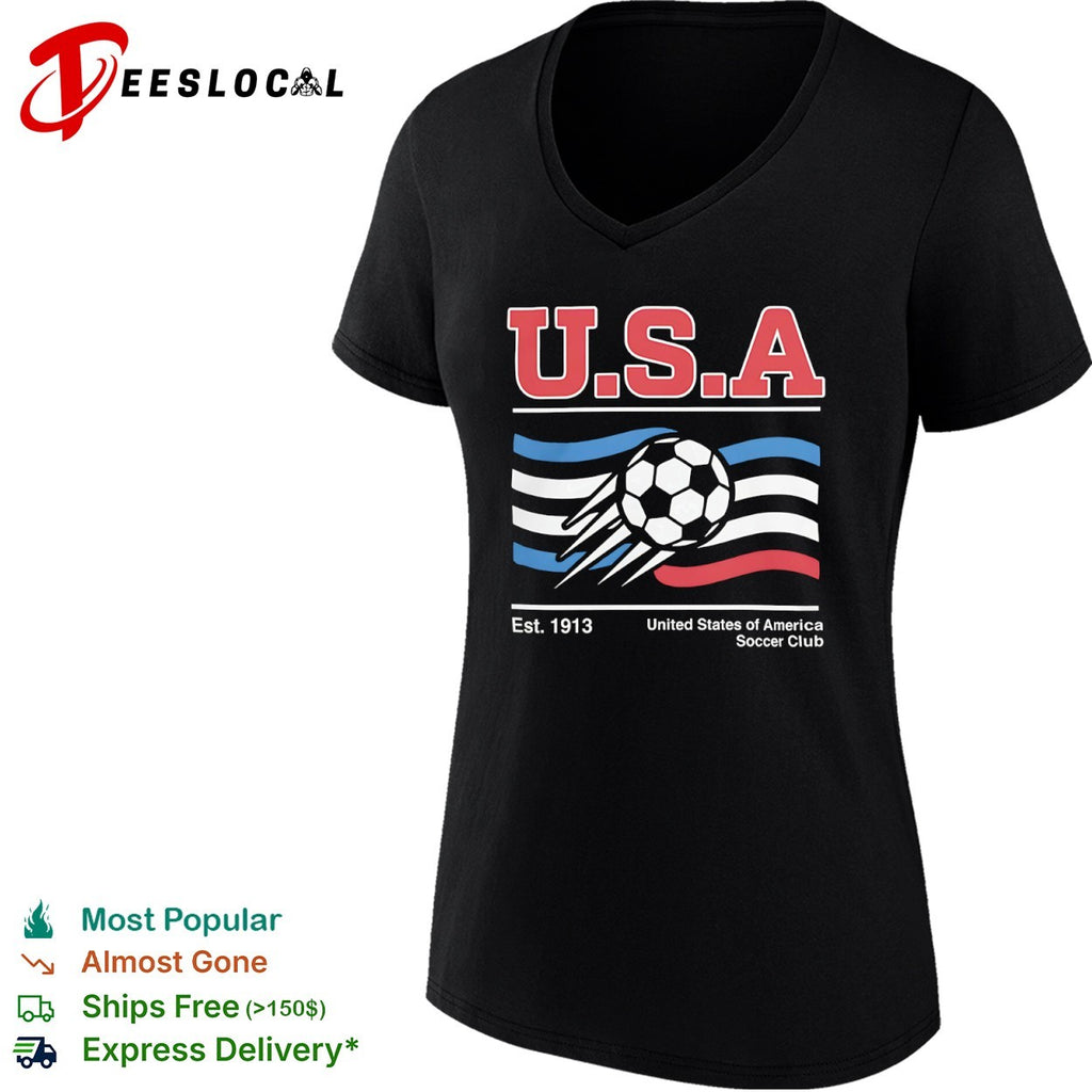 United States of America Soccer Club USA est 1913 flying ball shirt
