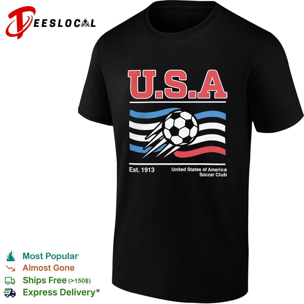 United States of America Soccer Club USA est 1913 flying ball shirt