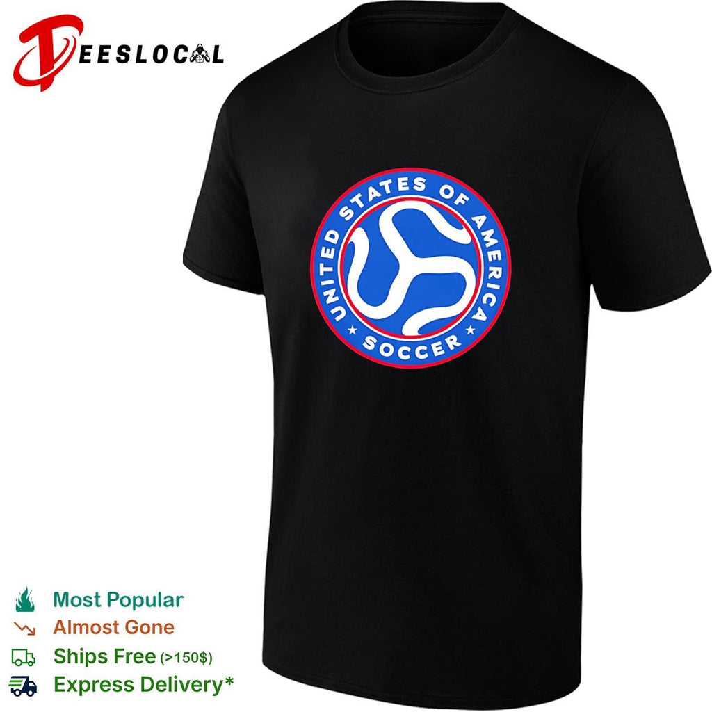 United States of America Soccer badge logo crest circle blue shirt