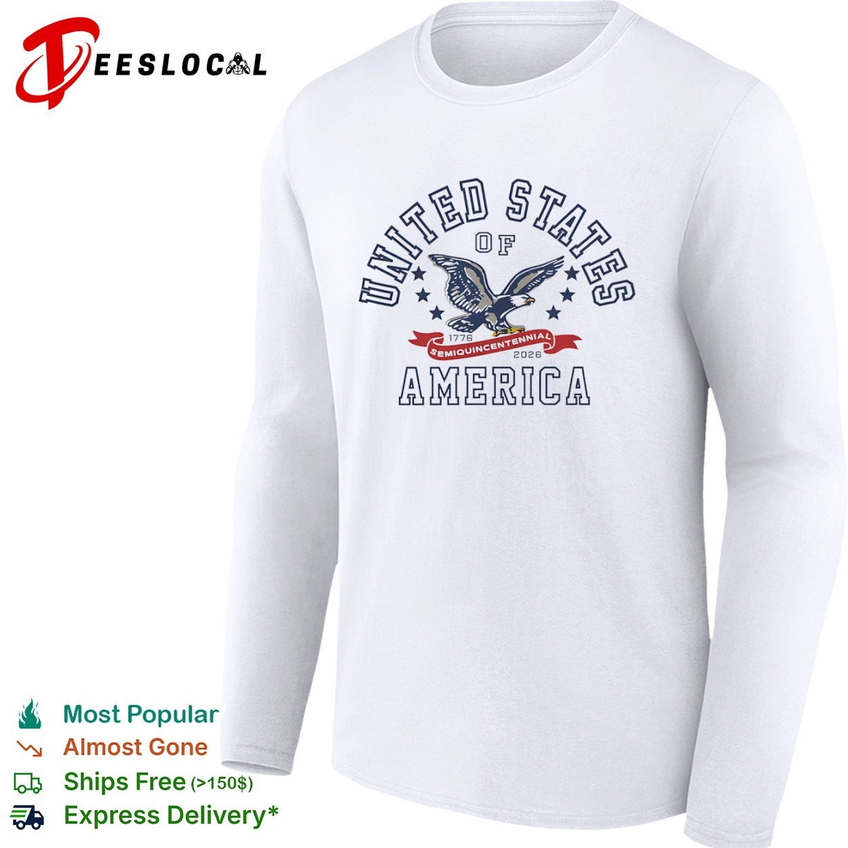 United States of America flying eagle 1776 semiquincentennial 2026 shirt