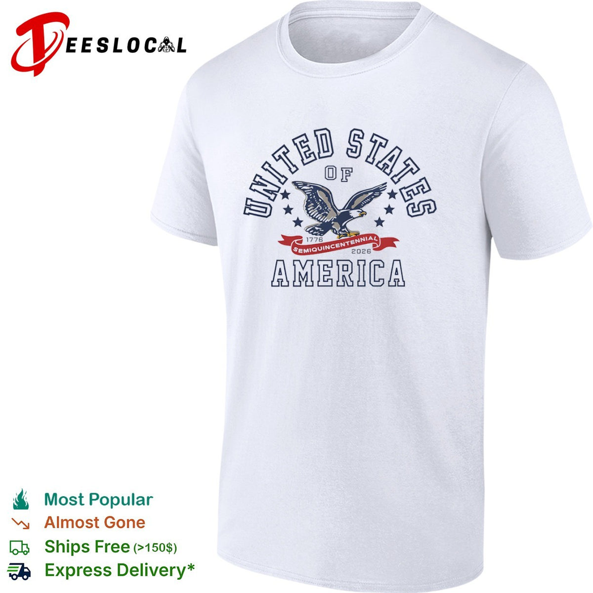 United States of America flying eagle 1776 semiquincentennial 2026 shirt
