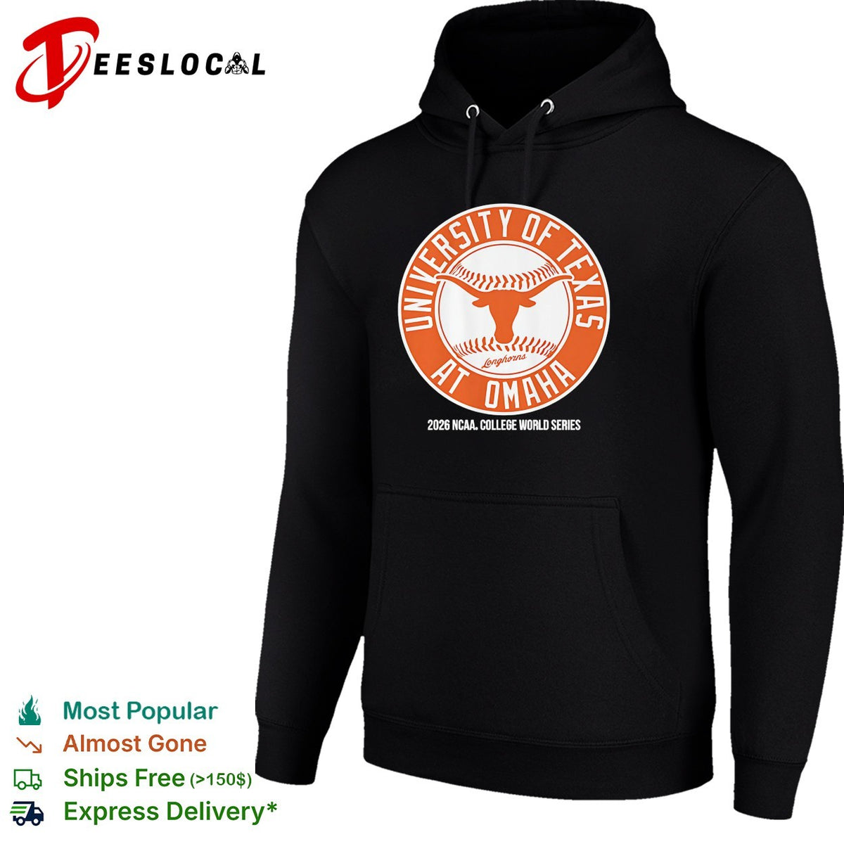 University of Texas Longhorns at Omaha 2026 NCAA College World Series baseball shirt