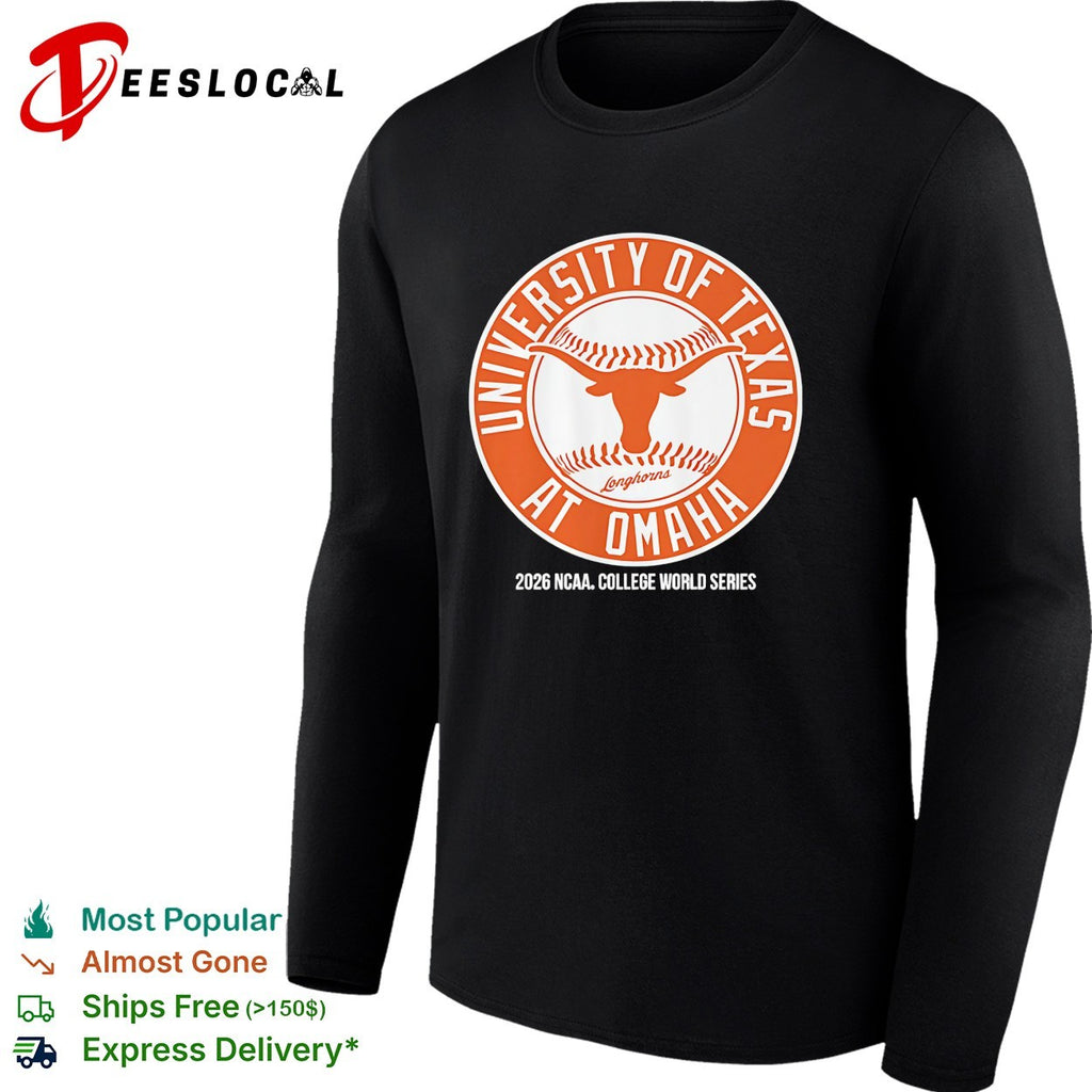 University of Texas Longhorns at Omaha 2026 NCAA College World Series baseball shirt