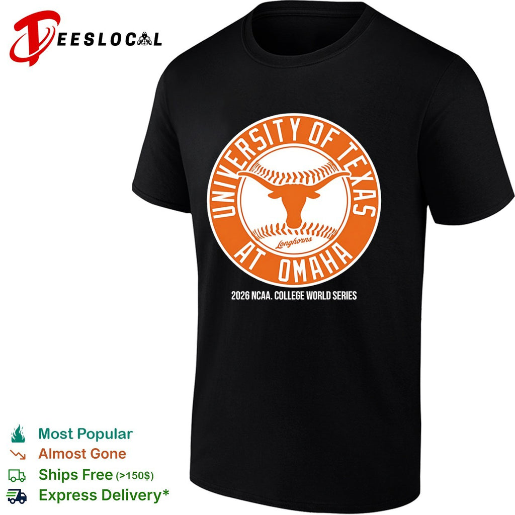 University of Texas at Omaha 2026 NCAA College World Series Longhorns Baseball shirt