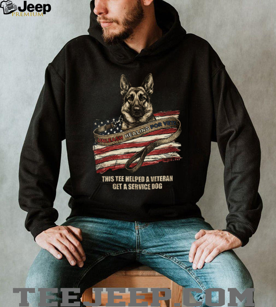 Unleash Healing For Vets Service Dog Support Patriotic Veteran T Shirt
