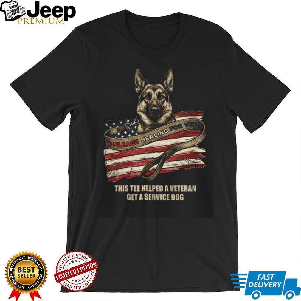 Unleash Healing For Vets Service Dog Support Patriotic Veteran T Shirt