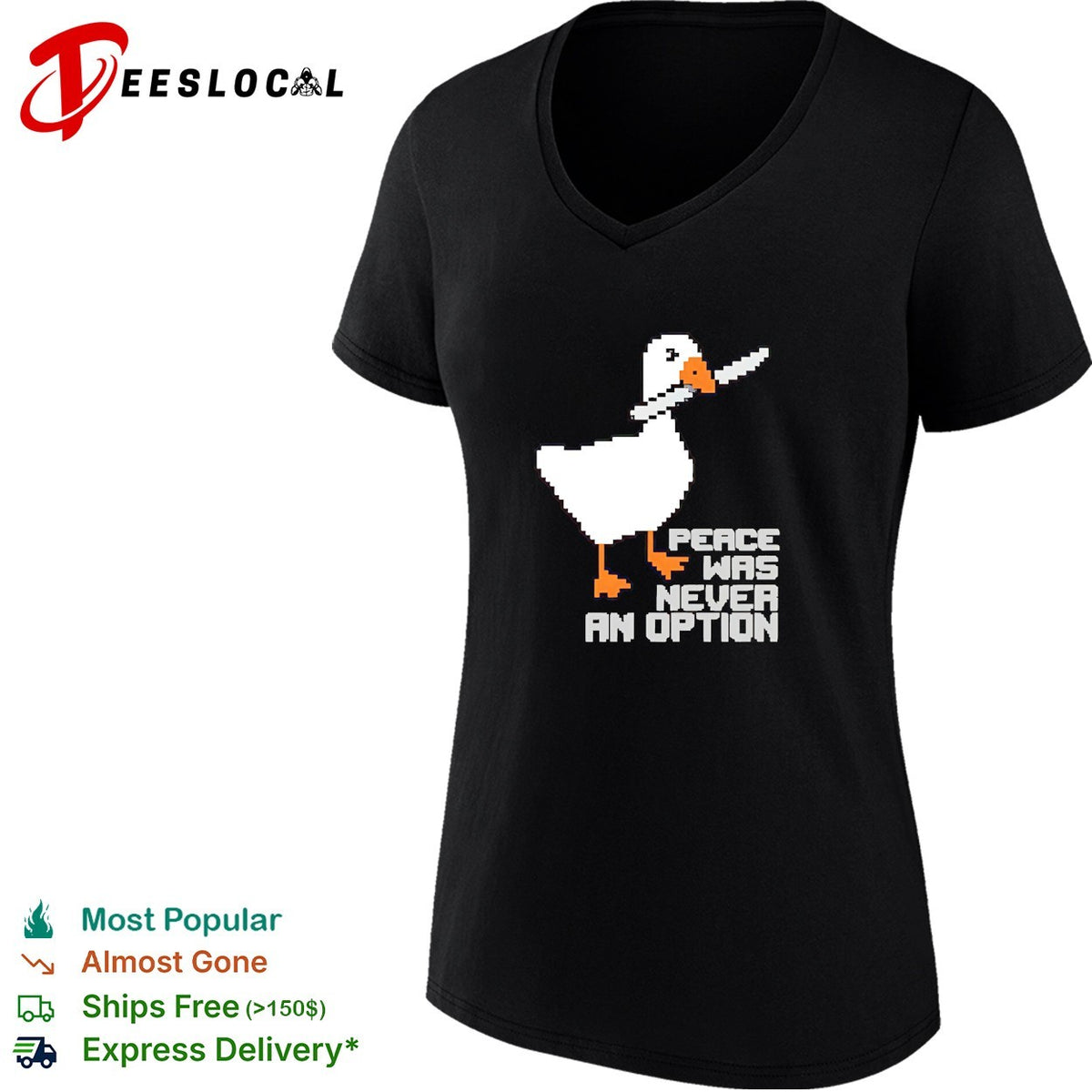 Untitled Goose Game Peace was never an option pixel art design funny meme shirt