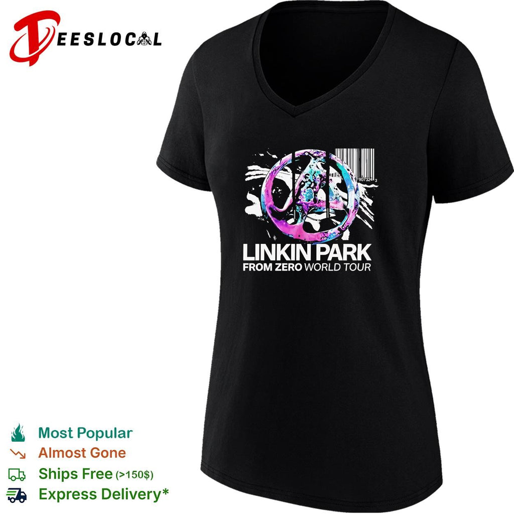 Linkin Park From Zero world tour paint splatter peace sign logo graphic shirt