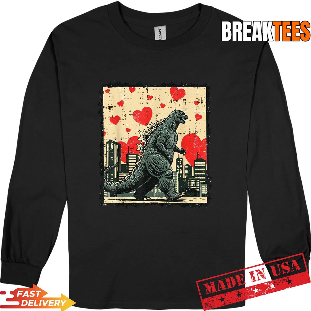 Valentines Day Kaiju Japanese Monster Hearts T-Shirt