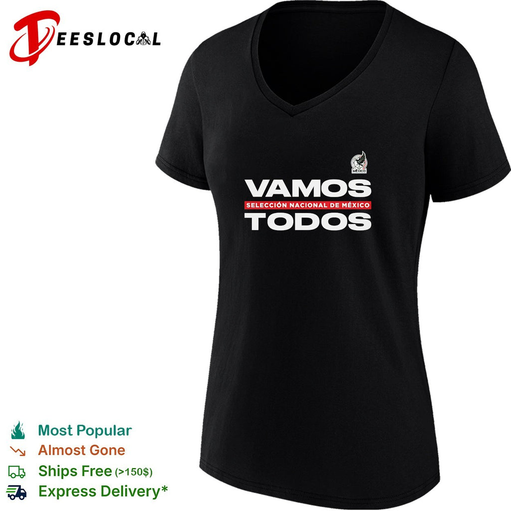 Vamos todos Mexico Seleccion Nacional black red bold shirt