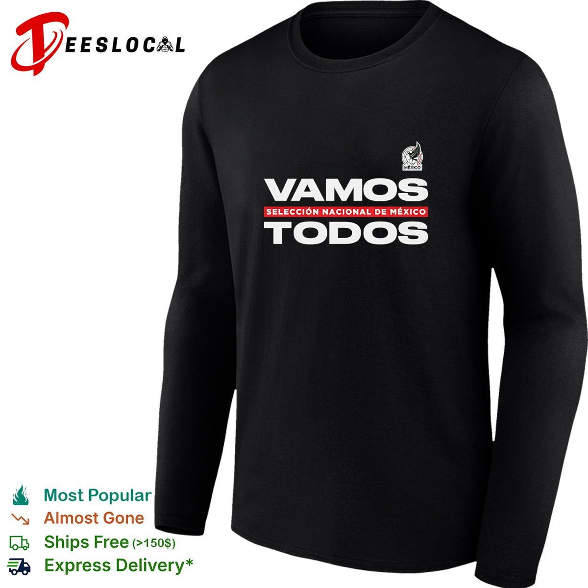 Vamos todos Mexico Seleccion Nacional black red bold shirt